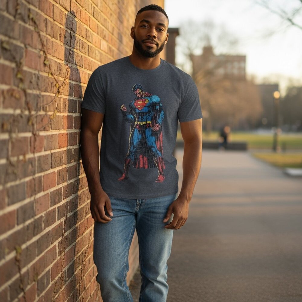 ‎Vintage Superman Tshirt with Topography - Large
